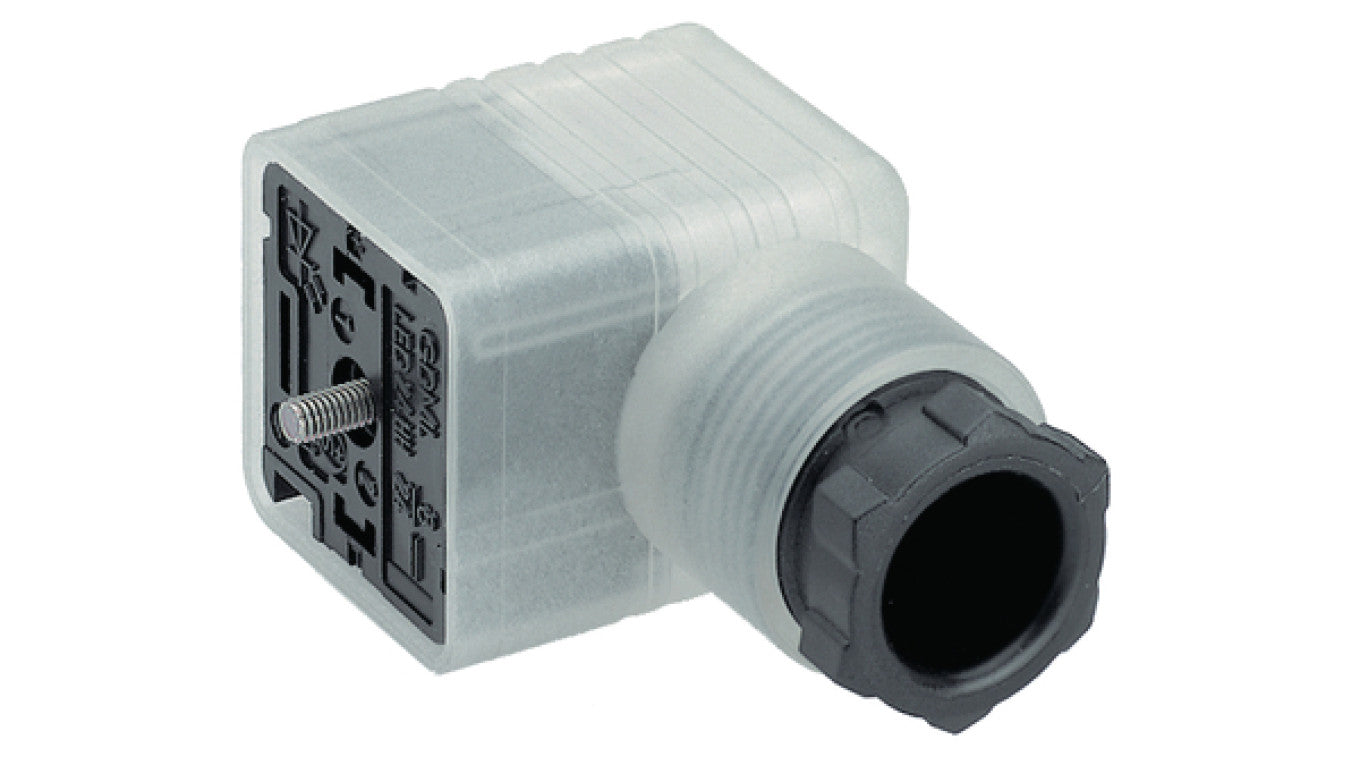 Złącze zaworowe serii GDM żeński 3-PINowe (2+PE) śrubowe M16 dioda LED 110 VAC/DC 10 A GDML 2016 LED 230 VR YE schwarz