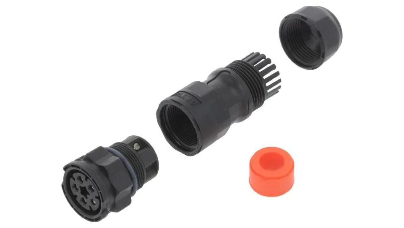 Złącze okrągłe wtyk na przewód 5-PIN żeński ze stykami IP68 DC-05BMFB-QL8SPP