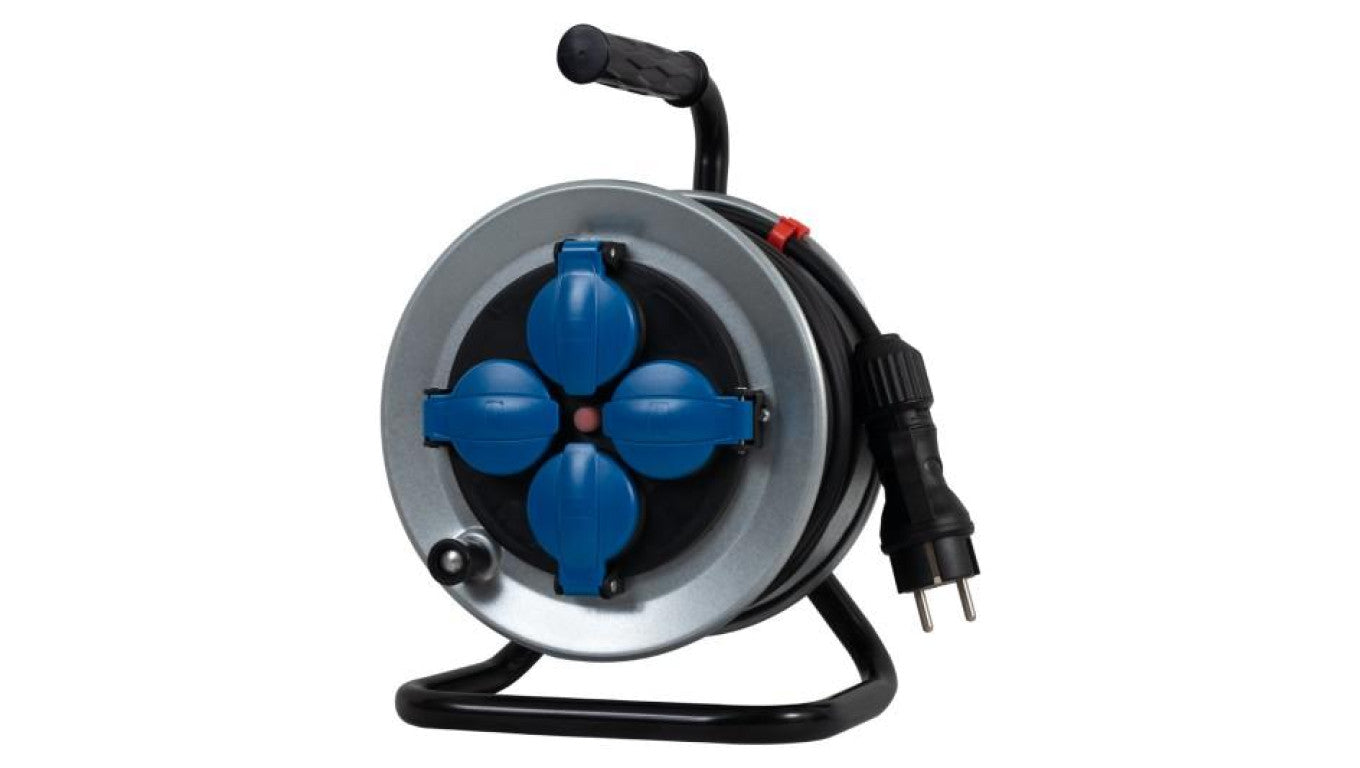 Przedłużacz na bębnie metalowym MINI-210 4x230V OW 3x1,5 z termikiem - 25m