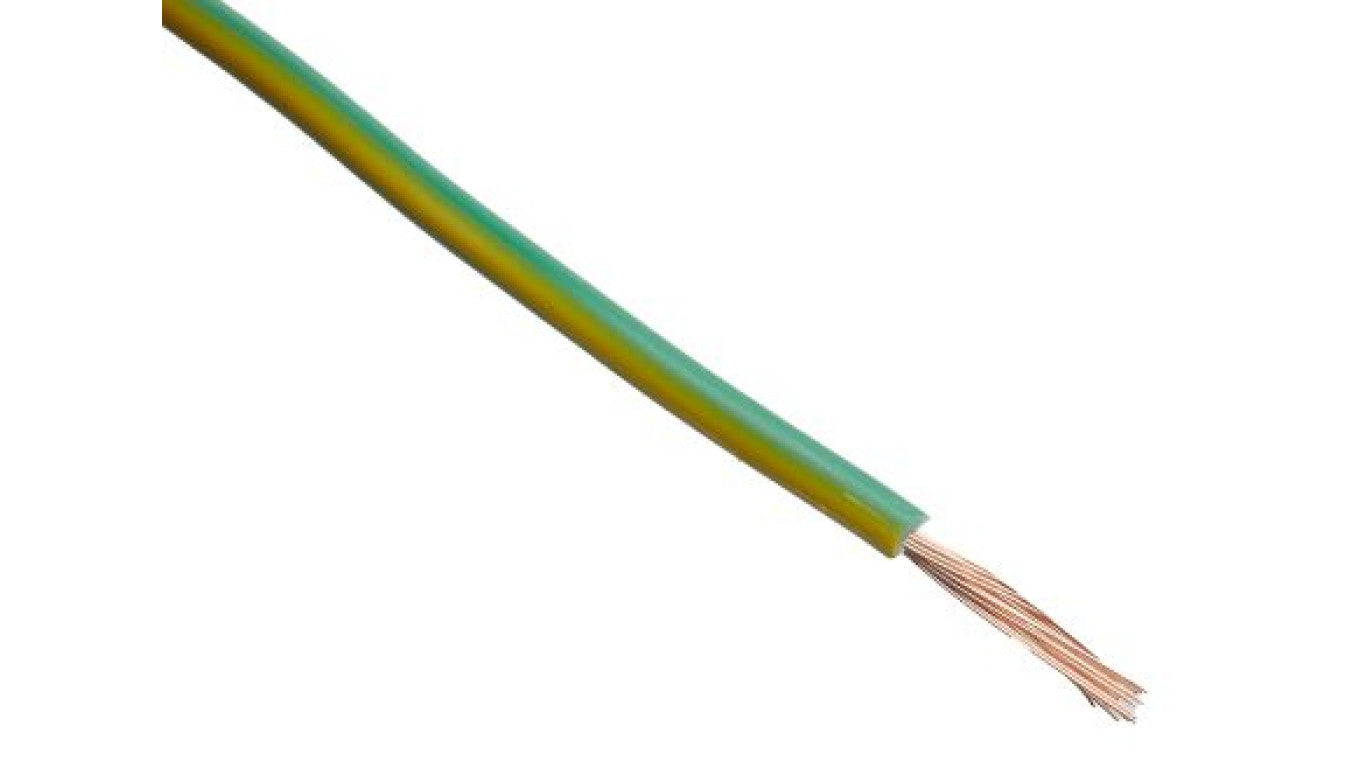 Przewód jednożyłowy linkowy, 2491X, 1 mm², 32/0,2 mm, 17 AWG, PVC, 500 V, Zielony/Żółty, dł. 100m, RS PRO