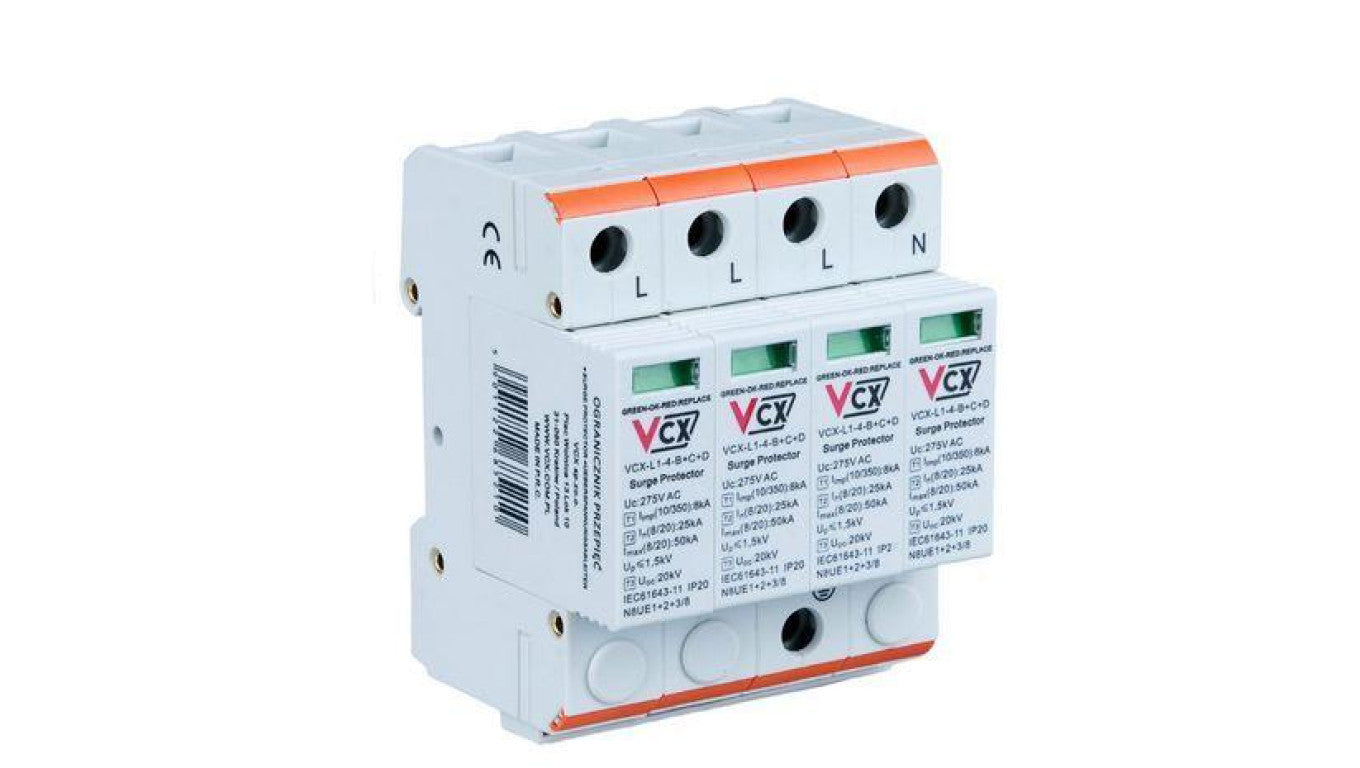 Ogranicznik przepięć fotowoltaiczny DC Typ T2 3P 600V GDT (iskiernikowy)