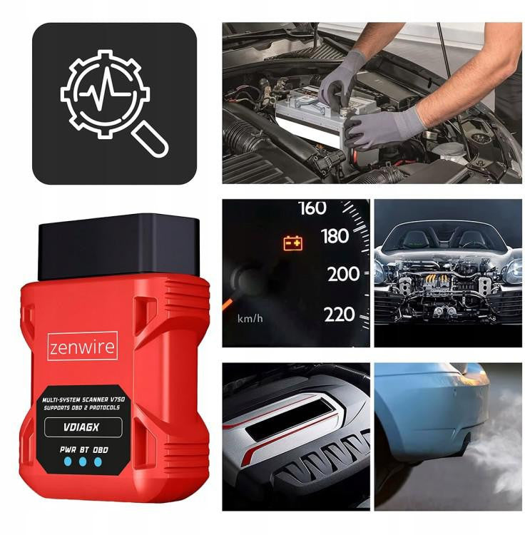 Interfejs Tester Skaner Diagnostyczny OBD2 ELM327 VDiagX V016 Zenwire