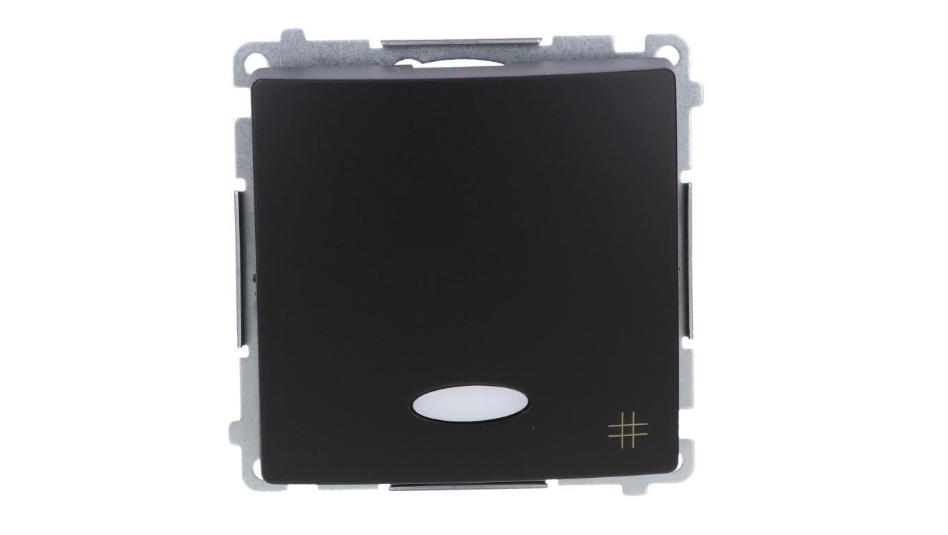 Simon Basic Łącznik krzyżowy z podświetleniem LED (moduł) 10AX, 250V, szybkozłącza, czarny BMW7L.01/49
