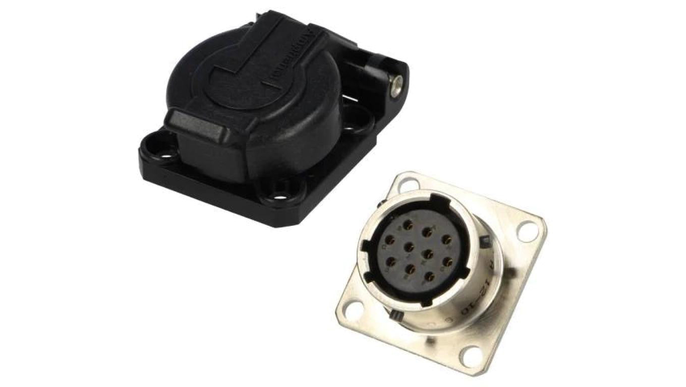 Złącze okrągłe gniazdo kołnierz (4 otwory),na panel 10-PIN PT02A1210S023SCC