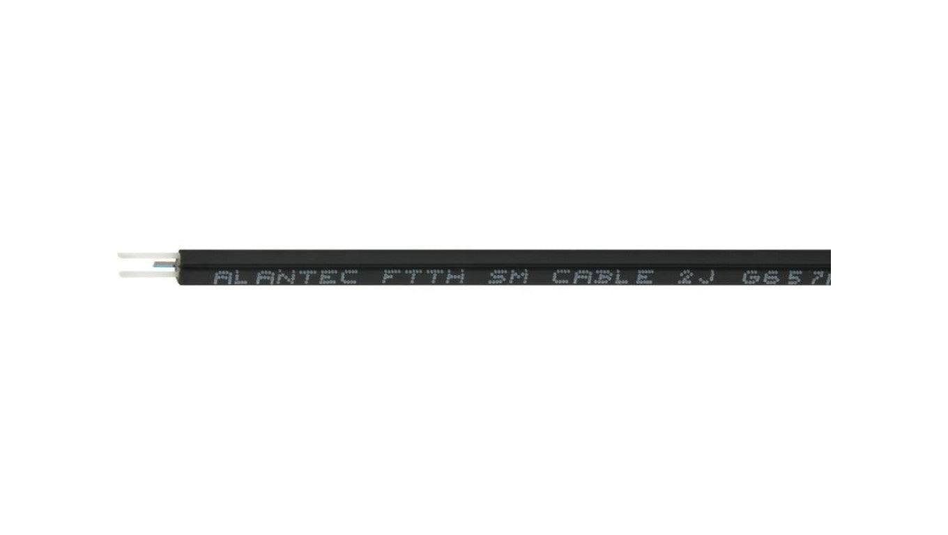 Kabel światłowodowy 2 włókna 2J SM 9/125 FTTH płaski uniwersalny czarny LSOH Alantec /1000m/