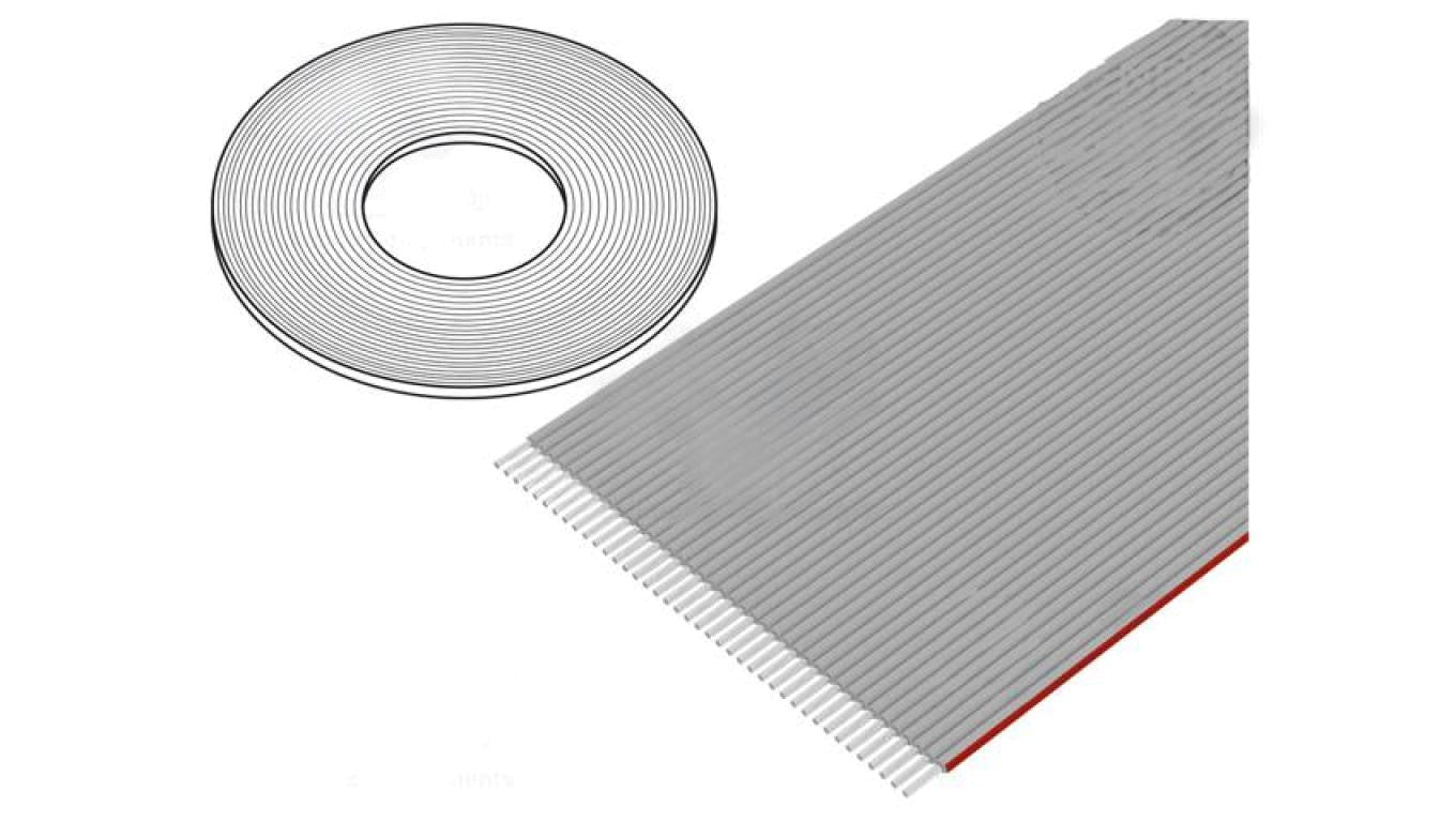 Przewód: wstążkowy 1mm linka Cu nieekranowany PVC szary 30,5m DS1057-01-40A282R-30.5