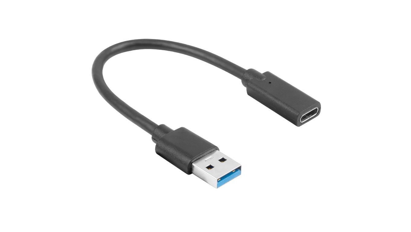 Adapter OTG Przejściówka USB 3.1 A / typ-C (wtyk / gniazdo) 15cm Lanberg