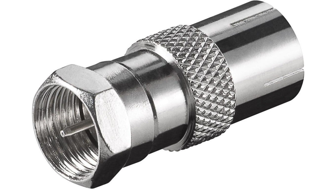 Adapter F: Wtyk F Gniazdo do kabla koncentrycznego - Połączenie, materiał obudowy cynk