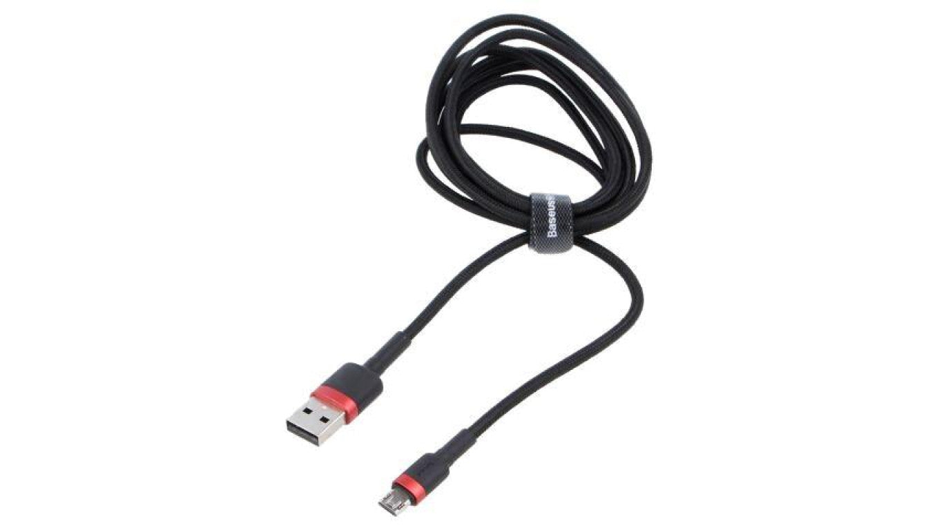 Kabel High Speed, USB 2.0 1m czarny tekstylny 2,4A CAMKLF-B91