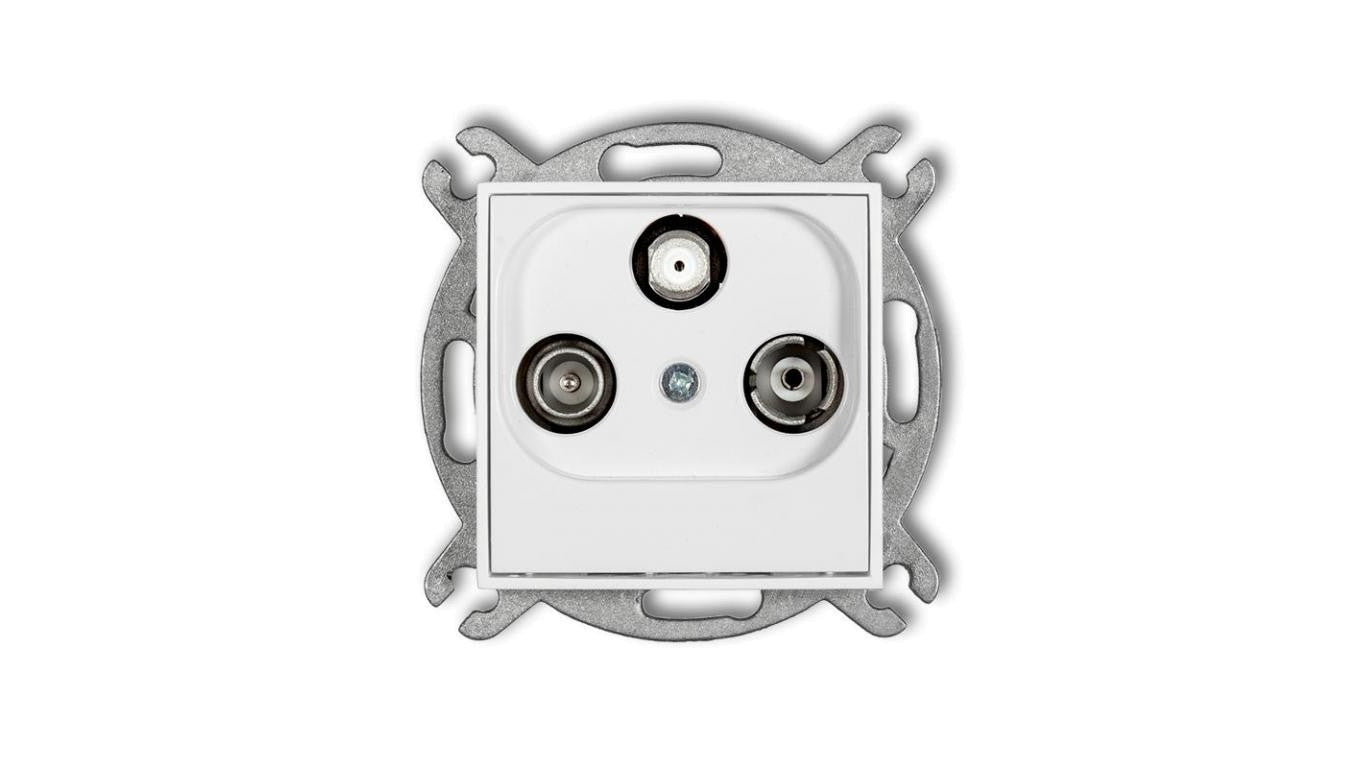 MINI Mechanizm gniazda abonenckiego RTV-SAT końcowego 1,5dB biały mat 25MGS