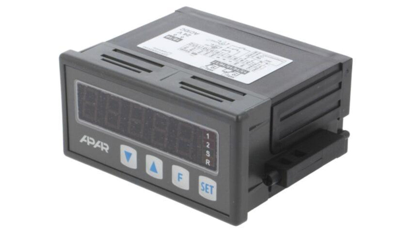 Licznik: elektroniczny, LED, impulsy/przepływ, SPDT, 24VDC AR715/S2/P/P/WA