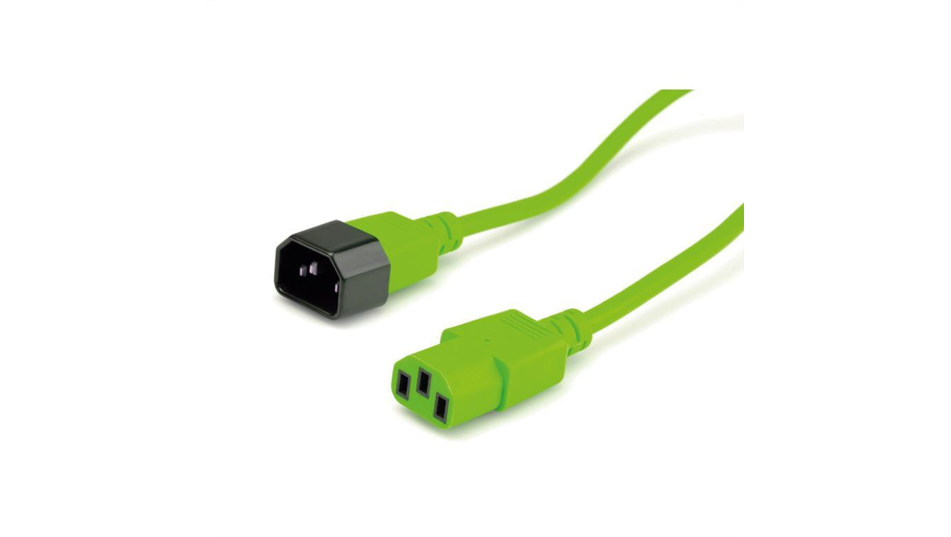Przedłużacz zasilania ROLINE, IEC 320 C14 - C13, zielony, 1,8 m