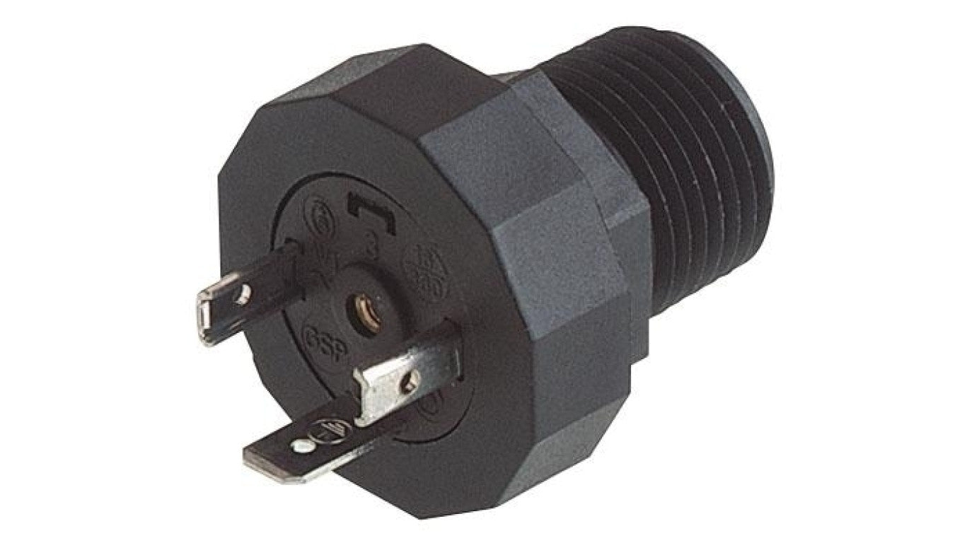 Złącze DIN gwintowane typ A 3-PIN (2+1PE) czarny 400 VAC/DC 16 A GSP 212 1/2-14 NPTF-1