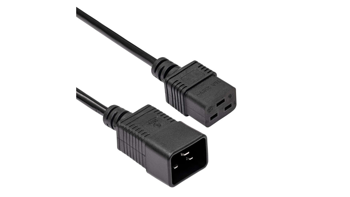 Kabel zasilający przedłużacz serwerowy Akyga AK-UP-03 CU 3x1mm² IEC C19 / IEC C20 1.8 m