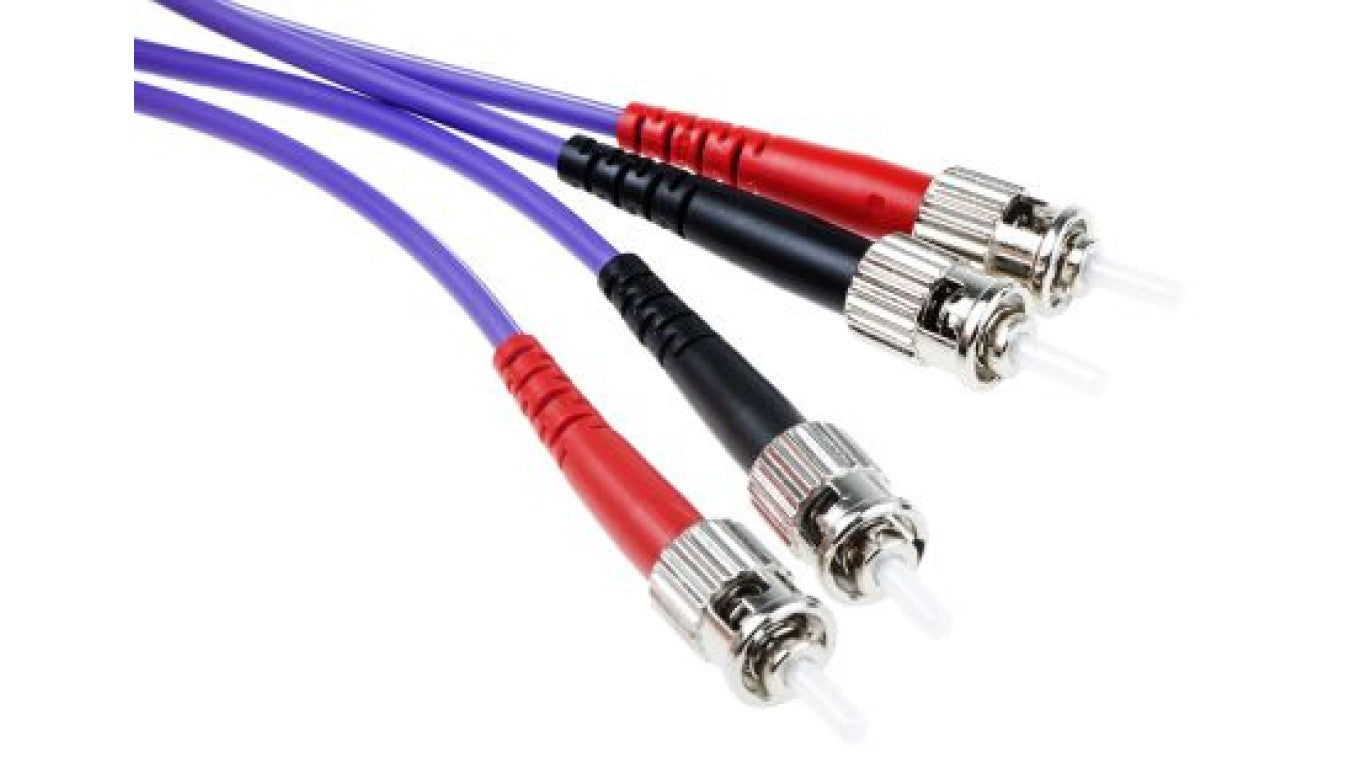 Kabel światłowodowy, średnica: 50/125μm, OM3 Wielomodowy, Fioletowy, ST / ST