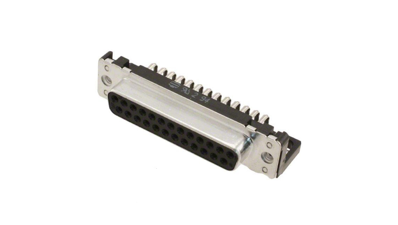 D-Sub PIN: 25 gniazdo żeńskie kątowe 90 THT UNC 4-40 09663526612