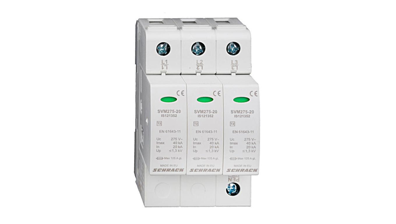 Ochronnik SETTEC C Typ T2 , 3+0 do sieci TN-C, 275V/20kA