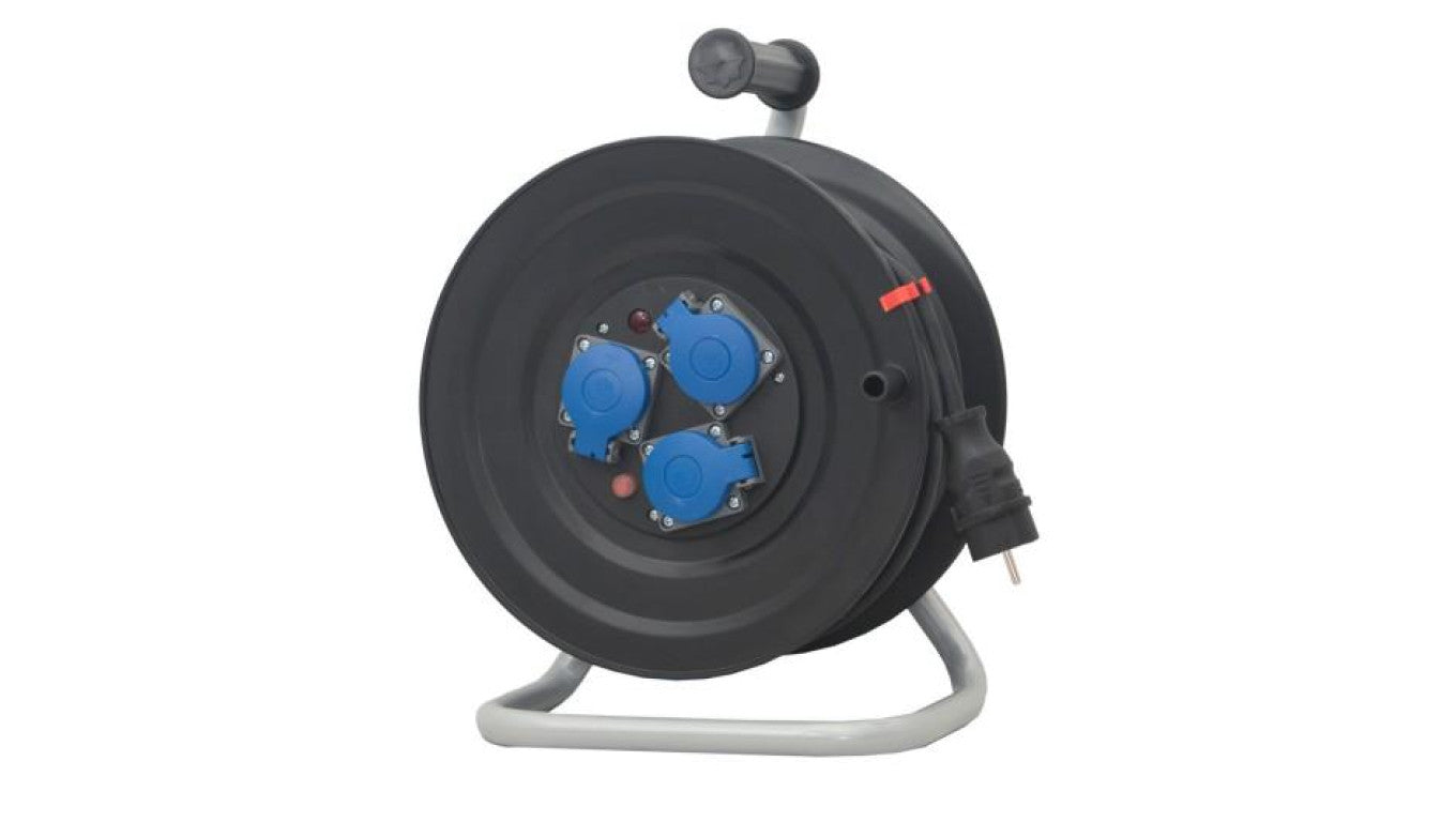 Przedłużacz na bębnie plastikowym NERO-240 3x230V IP44 3x2,5 (OW) /15m/ z termikiem i kontrolką