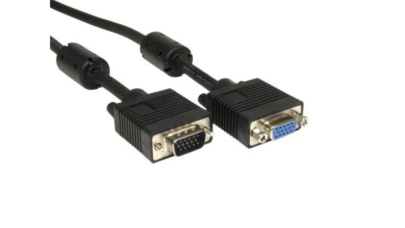 Zespół cyfrowych kabli wideo i monitorowych 3m Męskie złącze VGA/SVGA to Żeńskie VGA/SVGA Czarny