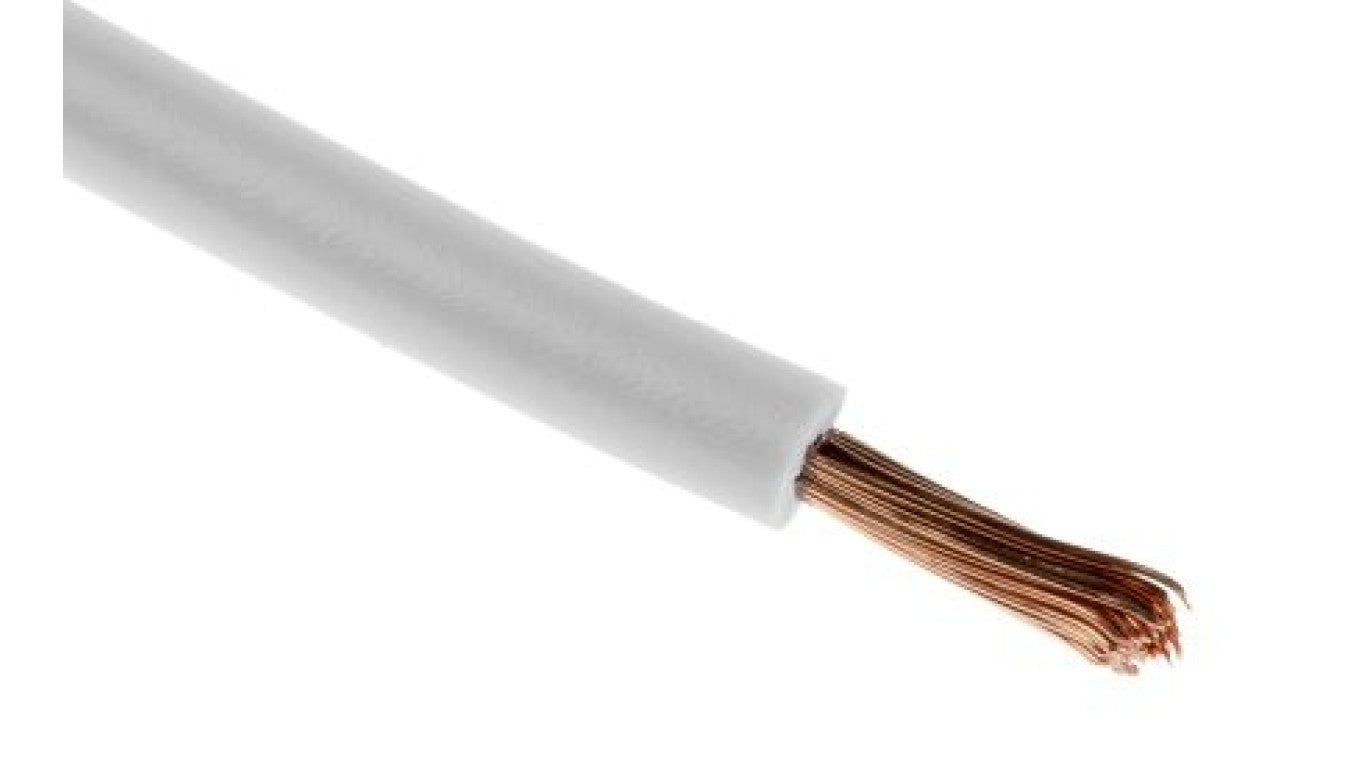 Przewód samochodowy, dł. 30m, 1 mm² CSA, kolor: Biały, 600 V, -40 → +100C, RS PRO Odporność na ogień