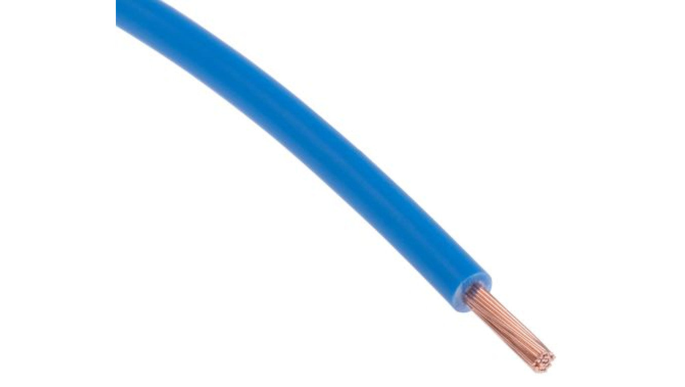 Przewód jednożyłowy linkowy, 2491B, 1.5 mm², 30/0,25 mm, 15 AWG, Bezhalogenowe, 750 V, Niebieski, dł. 100m, RS PRO