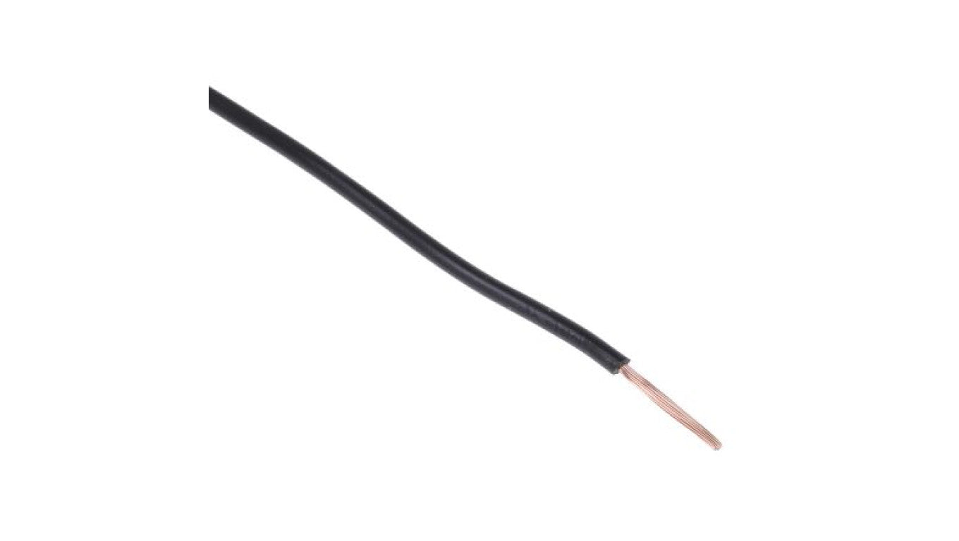 Przewód jednożyłowy linkowy, 2491X, 0,75 mm², 24/0,2 mm, 18 AWG, PVC, 500 V, Czarny, dł. 100m, RS PRO