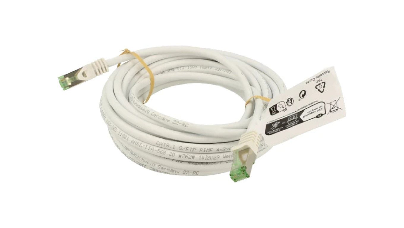 Patch cord S/FTP Cat 8.1 linka Cu LSZH biały 7,5m 26AWG 61108