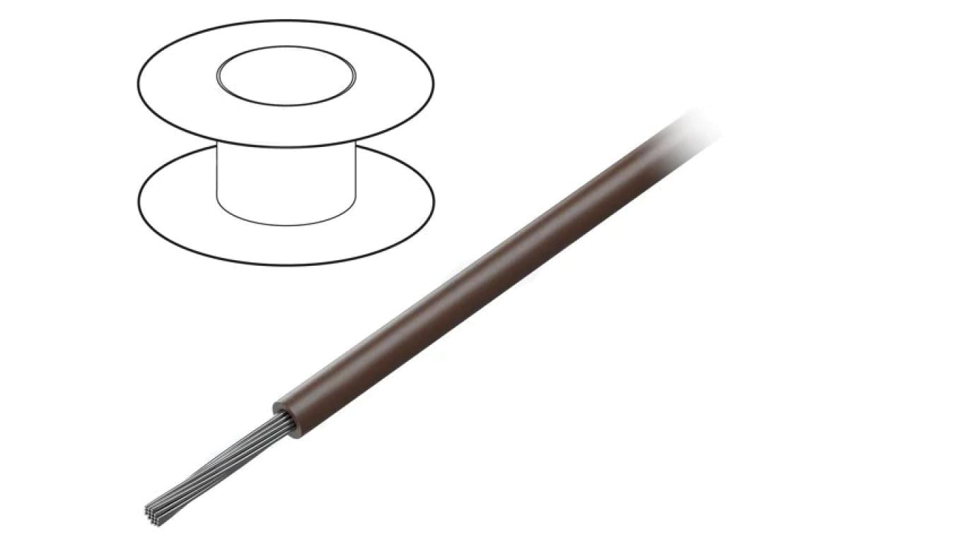 Przewód na rolce 30,5m linka Cu 22AWG PVC brązowy 1kV 1551 BR005