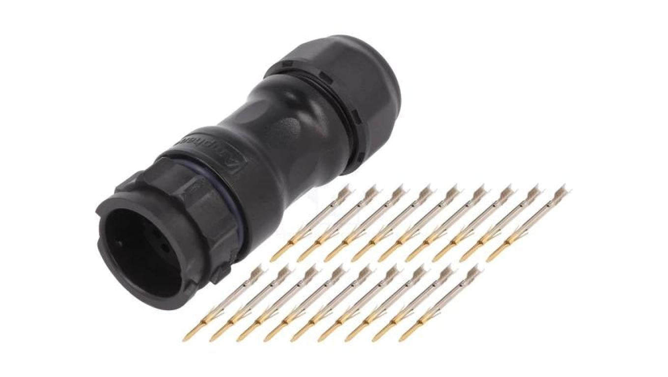 Złącze okrągłe wtyk na przewód 18-PIN męski ze stykami IP68 DD-18BMMA-QL8MP0