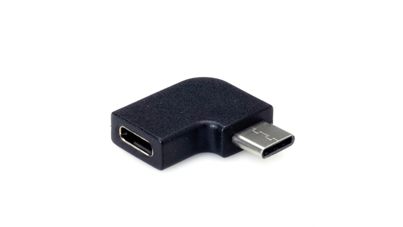 Adapter VALUE, USB 3.2 Gen 2, typ C - C, M/F, kąt 90, czarny