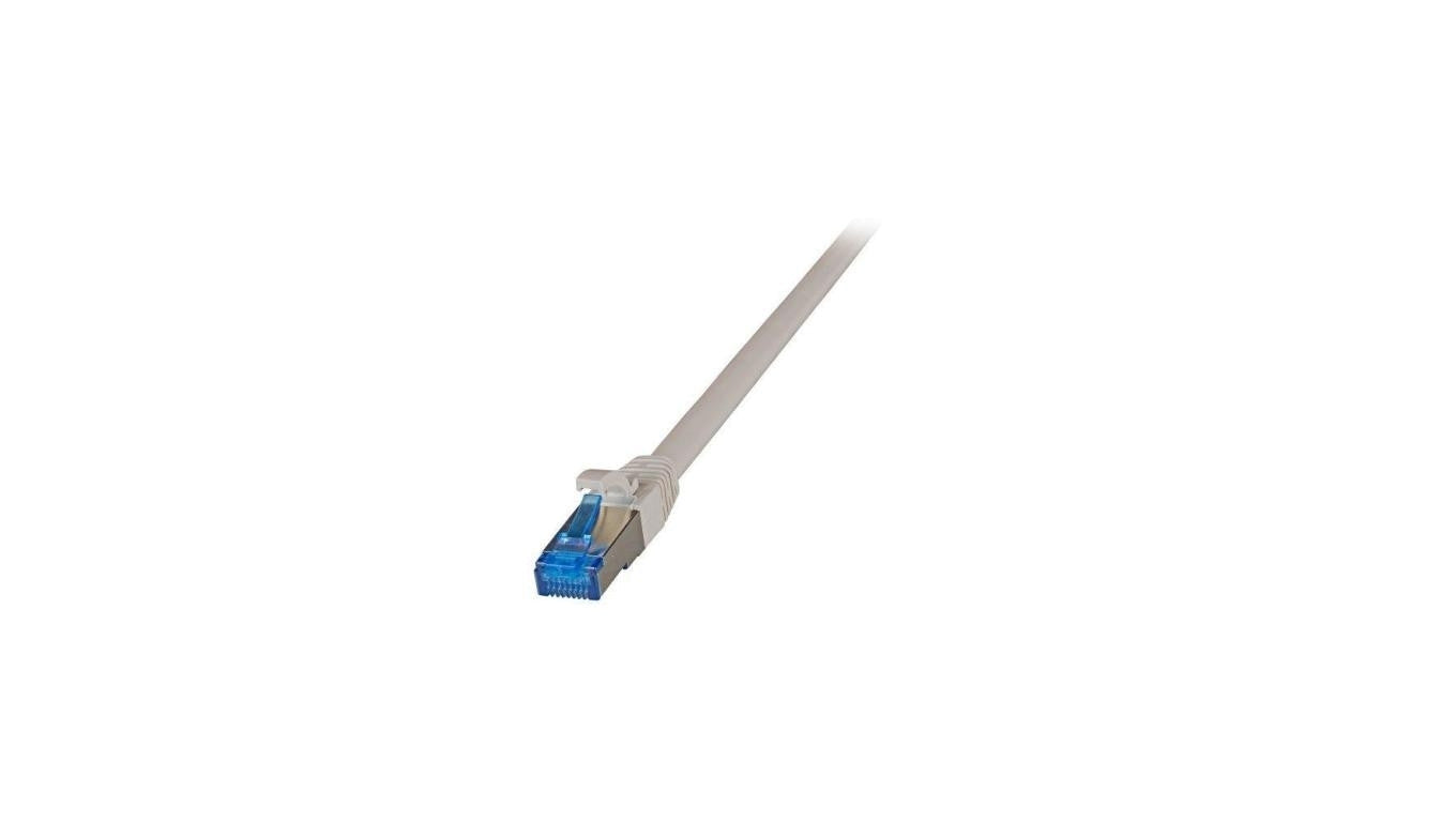 Patchcord SFTP 0,5m Cat6a Superflex szary na kablu Cat7