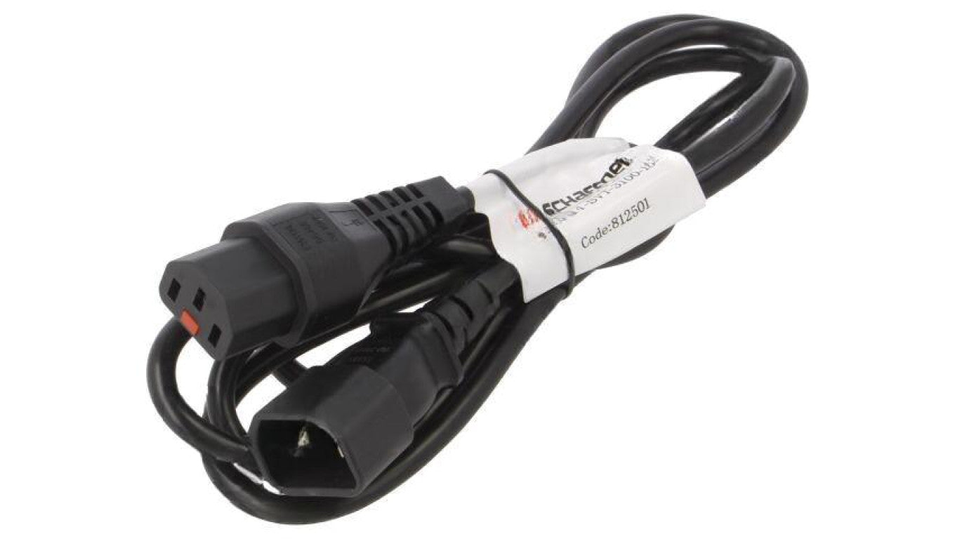 Kabel IEC C13 żeński, IEC C14 męski 1,83m z blokadą IEC LOCK IL13-C14-SVT-3100-183
