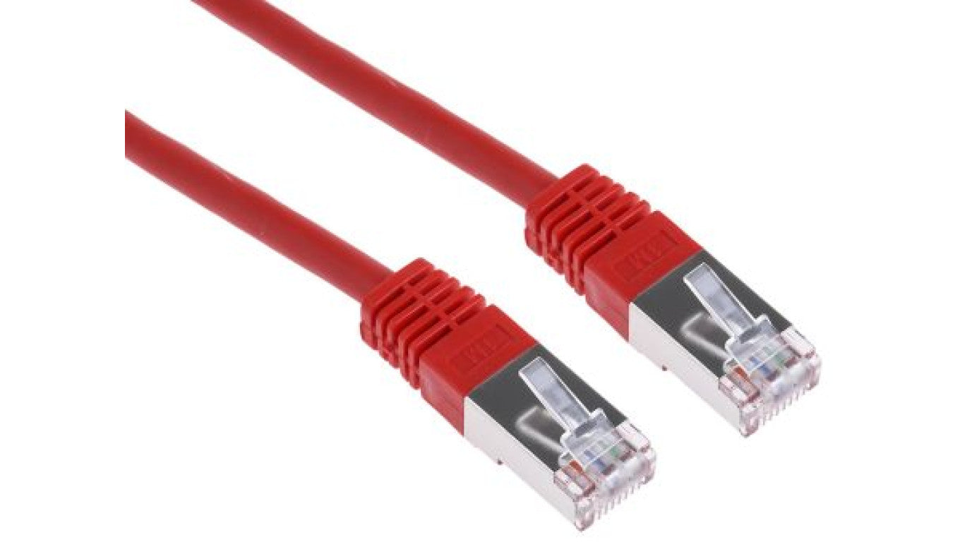 Kabel kategorii 6, Czerwony, Wtyk RJ45/męski RJ45dł.: 1m, mat. koszulki: PVC