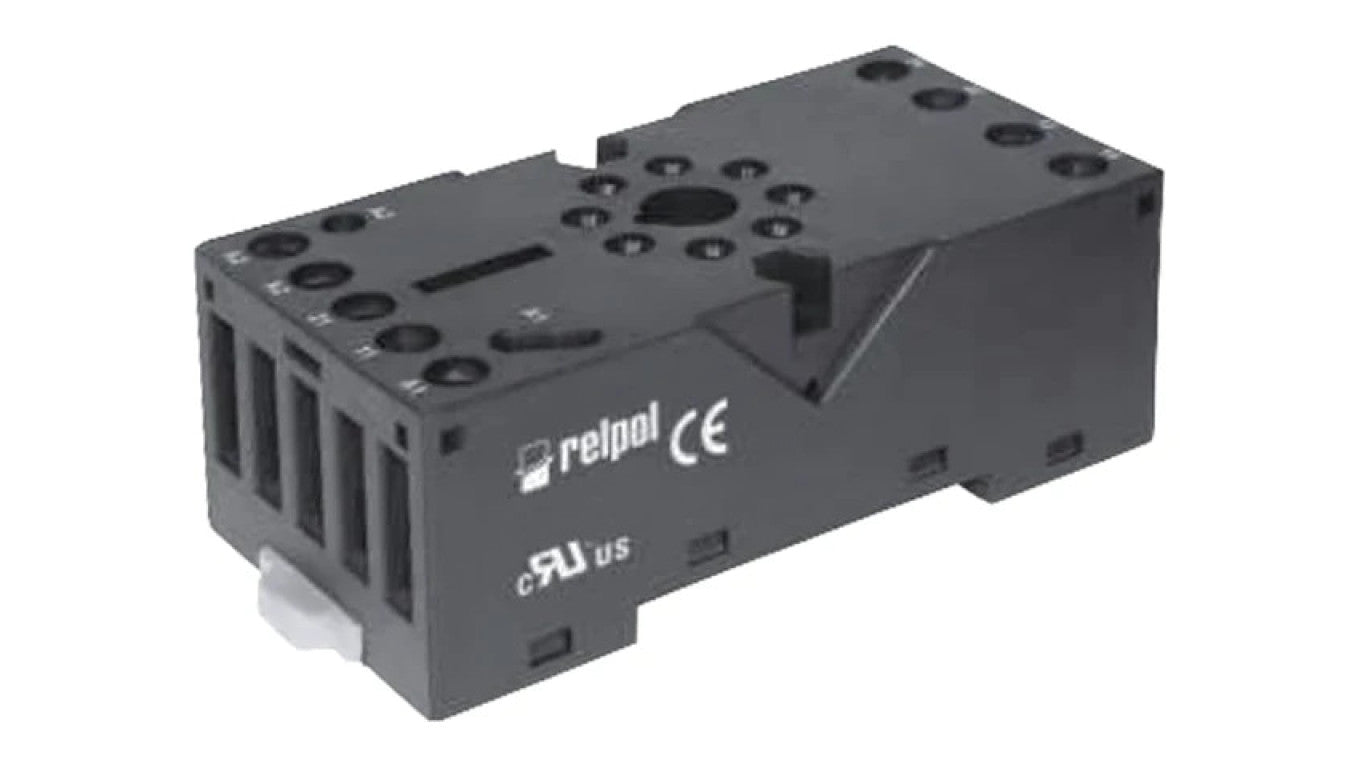 Podstawka PIN: 8 10A 250VAC na panel,na szynę DIN -40...70C GZP8 (BLACK)
