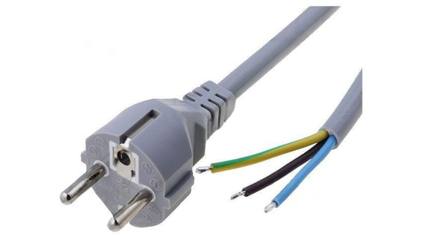 Kabel: 3x1mm2, CEE 7/7 (E/F) wtyk, 3m, 10A LT312 H05VV-F 3X1.0 3.0M GRY