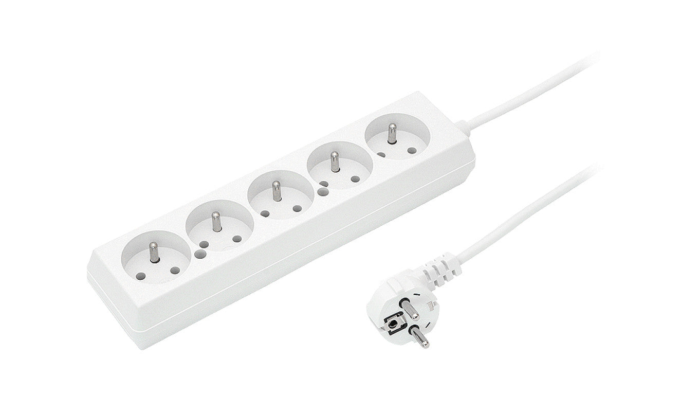 Przedłużacz 5-gniazd z/u 10A 1,5m /OMY 3x1/ biały PS-570 T-105790