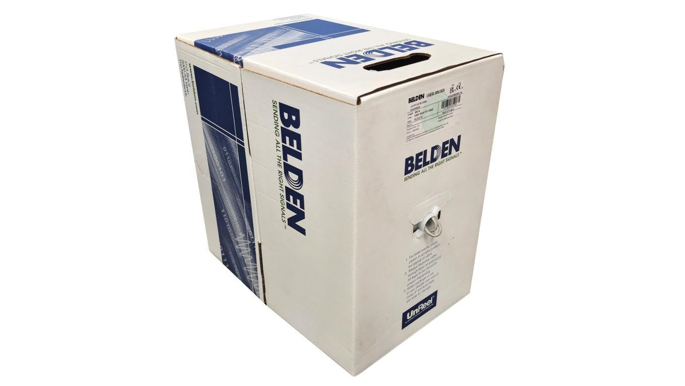 Kabel sieciowy U/UTP kat.5e skrętka 4x2x0,5mm wewnętrzny Eca PVC szary Belden /305m/