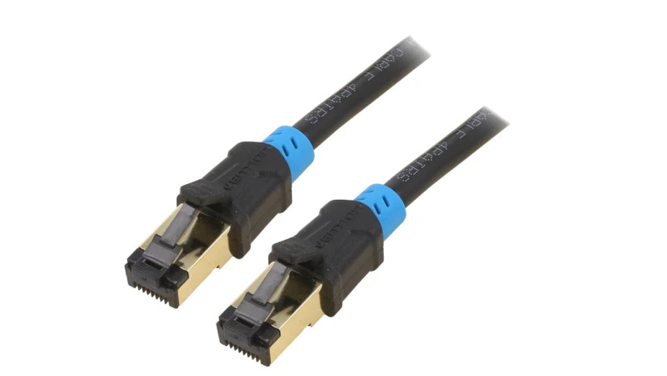 Patch cord S/FTP 6 Cu PVC czarny 30m RJ45 wtyk,z obu stron VAP-A06-B3000