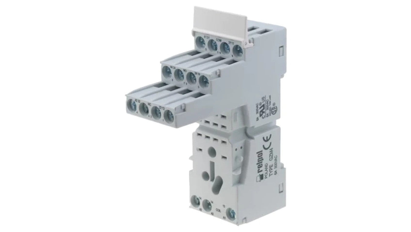 Podstawka PIN: 14 6A 300VAC na panel,na szynę DIN -40...70C GZM4