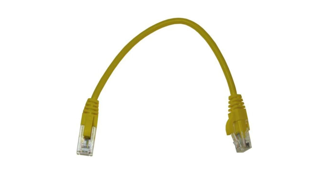 Kabel patchcord UTP5 0,25m żółty