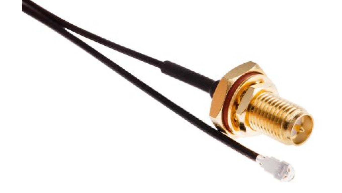 Kabel koncentryczny, RF, Czarny Wtyk RP-SMA Żeńskie U.FL 300mm, RS PRO Z zakończeniem