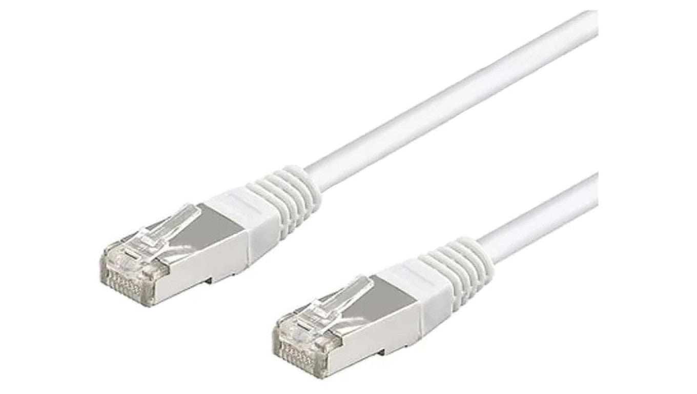 Patch cord SF/UTP 5e linka CCA PVC biały 10m 26AWG 93480