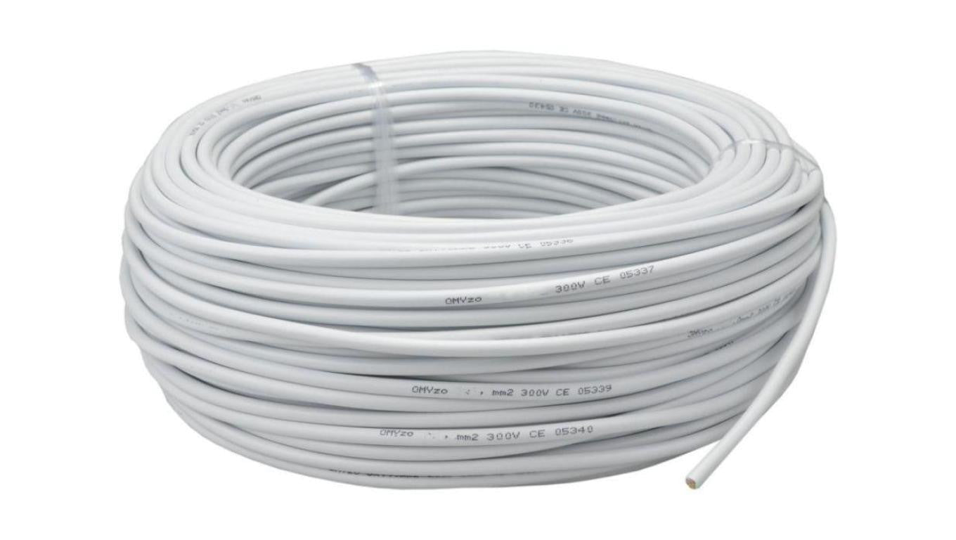 Przewód prądowy H03VV-F / OMY 300V 3x0,75 biały linka Elektrokabel /100m/