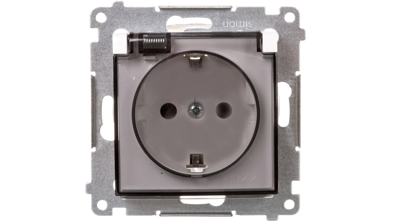 Simon 54 Premium Gniazdo Schuko do wersji IP44 z przeslonami (moduł) 16A, 250V białe DGSZ1BZ.01/11A