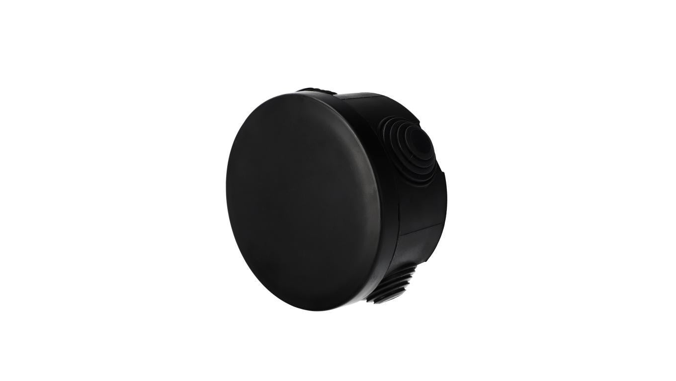 Puszka hermetyczna 80x45mm natynkowa z dławikami,bezhalogenowa, odporna na UV, zamknięcie na klik IP55 czarny