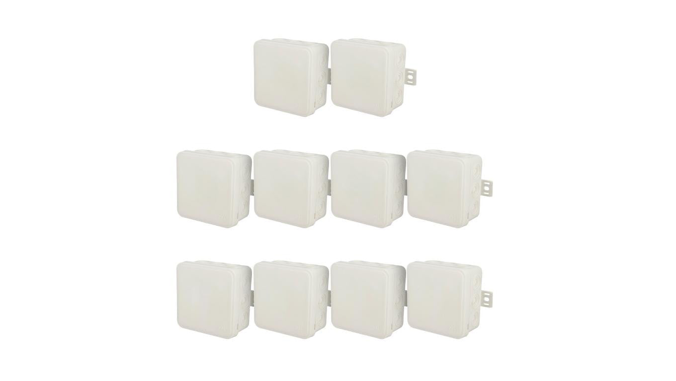 Puszka hermetyczna natynkowa elastyczna 85x85x41mm 12-wlotowa, zamknięcie na klik IP54 biała EDO 10szt