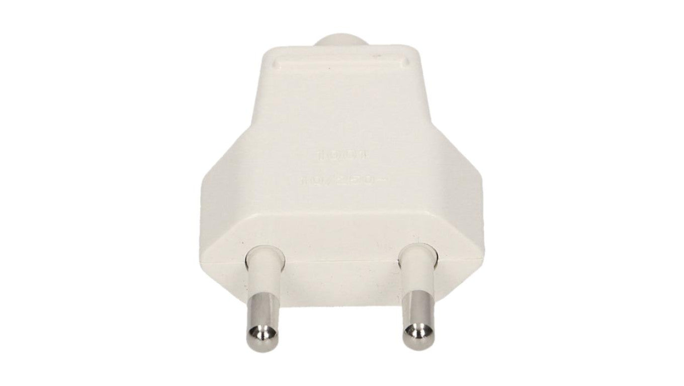 Wtyczka płaska 2,5A b/u 250V biała WT-1001 ( ZN-11 )