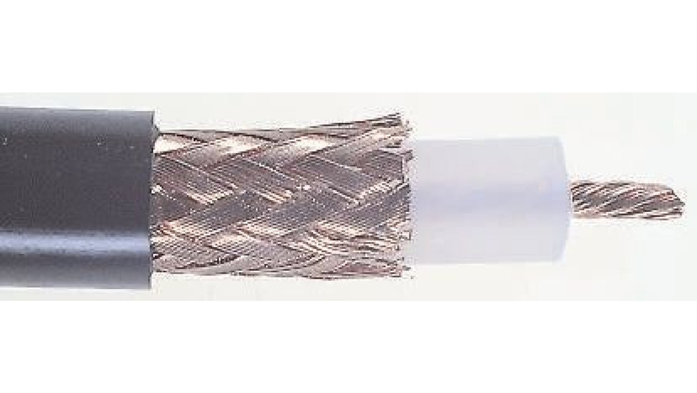 Kabel koncentryczny, 50m, RG213/U, Polichlorek winylu PVC, Czarny Bez zakończenia Bez zakończenia 50m, RS PRO Bez