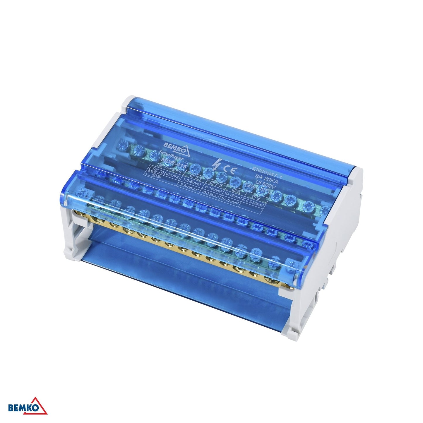 Blok rozdzielczy 60 zacisków 4x15 (11x5.3mm + 2x7.5mm + 2x9.1mm)