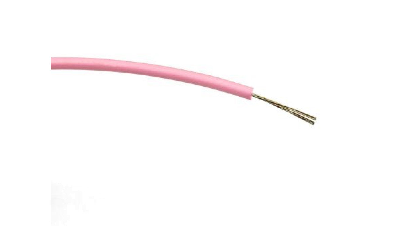 Przewód jednożyłowy linkowy, 0,2 mm², 7/0,2 mm, 24 AWG, PVC, 1 kV AC, Różowy, dł. 500m, RS PRO